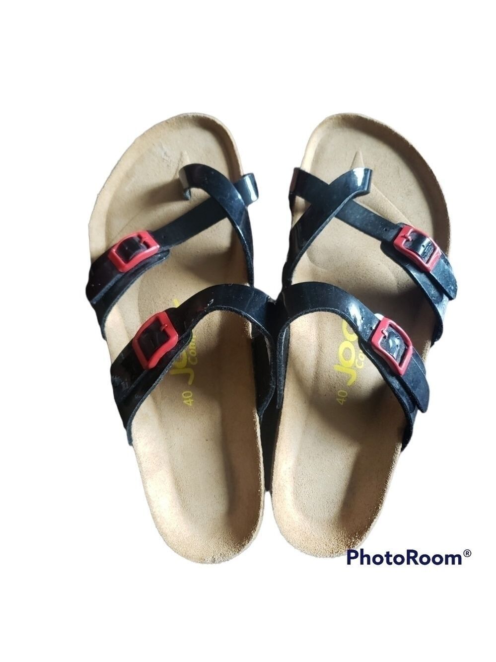 JOOL Comfort Kate Black Patent Sandals
